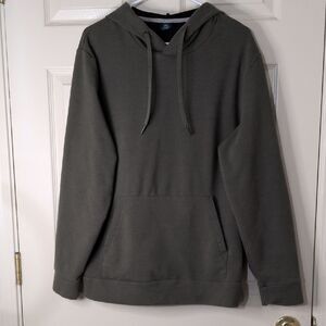 George Men's Olive Soft Hoodie With Kangaroo Pocket. Size Large